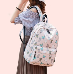 Cute Cartoon Square Zipper Functional Backpack