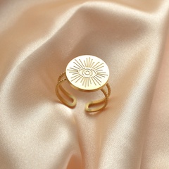 Einfacher Stil Runden Auge Rostfreier Stahl Offener Ring Vergoldet Kupfer Ringe