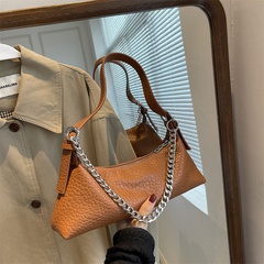 Women'S Medium All Seasons PU Leather Solid Color Fashion Chain Square Zipper Underarm Bag