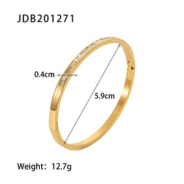 Simple Style Geometric Stainless Steel Bangle Plating Zircon Stainless Steel Braceletspicture25