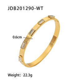 Simple Style Geometric Stainless Steel Bangle Plating Zircon Stainless Steel Braceletspicture31