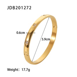 Simple Style Geometric Stainless Steel Bangle Plating Zircon Stainless Steel Braceletspicture19