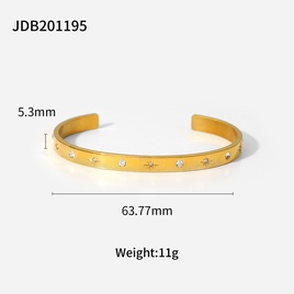 Simple Style Geometric Stainless Steel Bangle Plating Zircon Stainless Steel Braceletspicture24