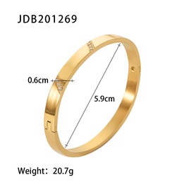 Simple Style Geometric Stainless Steel Bangle Plating Zircon Stainless Steel Braceletspicture21