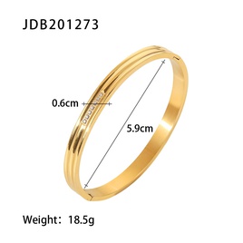 Simple Style Geometric Stainless Steel Bangle Plating Zircon Stainless Steel Braceletspicture26