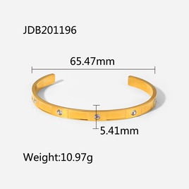 Simple Style Geometric Stainless Steel Bangle Plating Zircon Stainless Steel Braceletspicture22