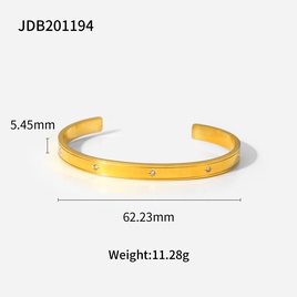 Simple Style Geometric Stainless Steel Bangle Plating Zircon Stainless Steel Braceletspicture23