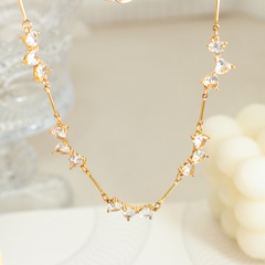 Fashion Heart Shape Titanium Steel Necklace Plating Zircon Stainless Steel Necklaces