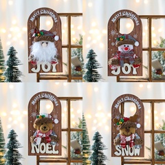 Christmas Cute Santa Claus Snowman Deer Wood Party Hanging Ornaments Door hanging