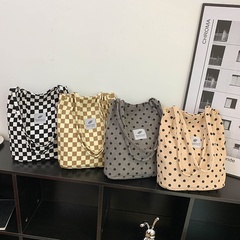 Bolsas de cubo a cuadros de gran capacidad para mujer bolso de hombro de moda de estilo coreano para mujer bolso de moda único bolso de moda de mujer