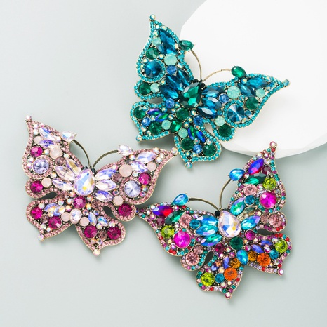 Mode Papillon Alliage Incruster Strass Broches's discount tags