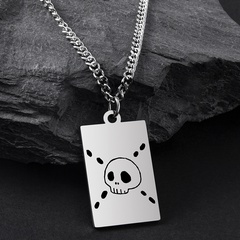 Fashion Skull Stainless Steel Pendant Necklace Hollow Out Stainless Steel Necklaces 1 Piece