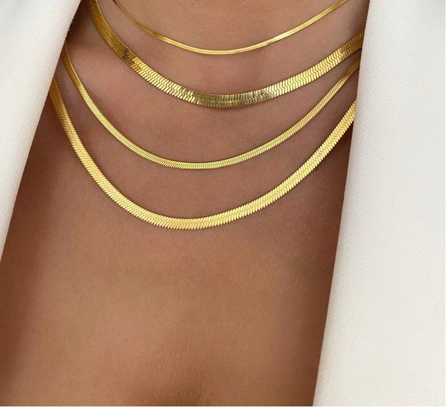 Simple Style Geometric Stainless Steel Layered Necklaces Plating Stainless Steel Necklaces
