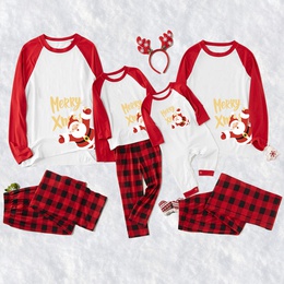Fashion Santa Claus Plaid Polyester Family Matching Outfitspicture11
