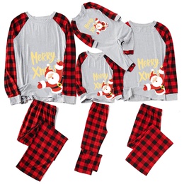 Fashion Santa Claus Plaid Polyester Family Matching Outfitspicture12