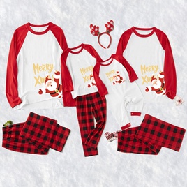 Fashion Santa Claus Plaid Polyester Family Matching Outfitspicture60