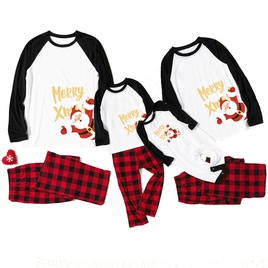 Fashion Santa Claus Plaid Polyester Family Matching Outfitspicture68