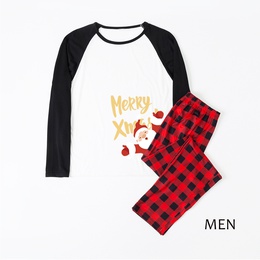 Fashion Santa Claus Plaid Polyester Family Matching Outfitspicture9