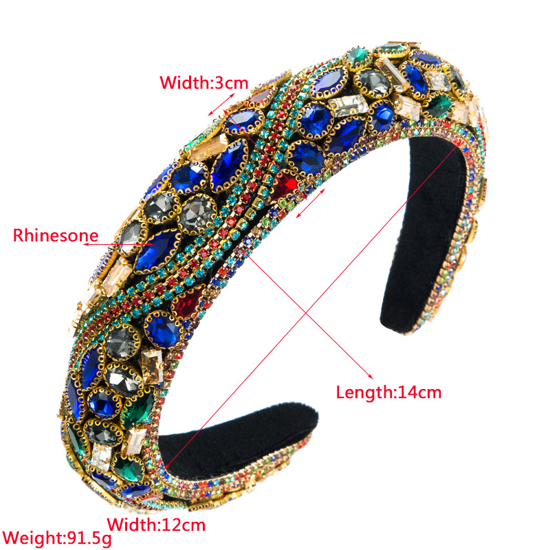 Baroque Style Oval Cloth Inlay Rhinestones Hair Bandpicture1