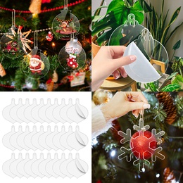 Christmas Fashion Round Snowflake Arylic Party Hanging Ornamentspicture6