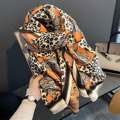 Women'S Fashion Leopard Imitation cashmere Tassel Scarf