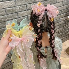 Cute Bow Knot Cloth Ribbon Net Yarn Hair Clip