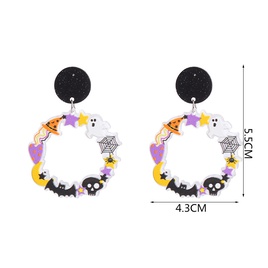 Fashion Pumpkin Letter Ghost Arylic Patchwork Earringspicture18