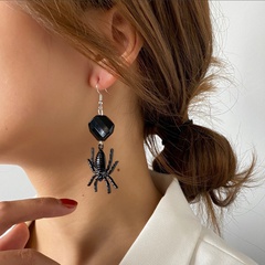 Retro Spider Alloy Inlay Rhinestones Women'S Drop Earrings 1 Pair