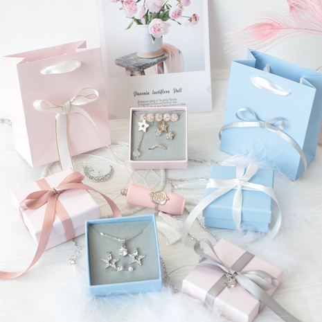 Fashion Solid Color Paper Jewelry Boxes 1 Piece's discount tags