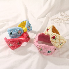 Vacation Flower Bow Knot Cloth Beaded Emoroidery Hair Band