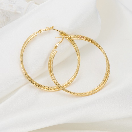 Fashion Circle Copper Gold Plated Hoop Earrings 1 Pair's discount tags