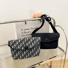 Women'S Small Summer Oxford Cloth Geometric Color Block Fashion Square Magnetic Buckle Crossbody Bag