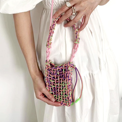 Mode Einfarbig Quadrat Schnur Handtasche's discount tags