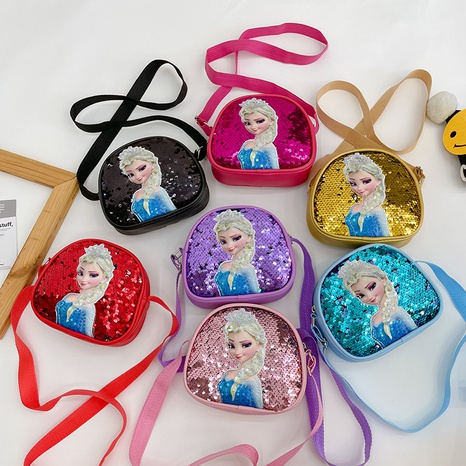 Mädchen Mittel Alle Jahreszeiten Pu-Leder Prinzessin Elsa Süß Pailletten Kissenform Reißverschluss Umhängetasche's discount tags