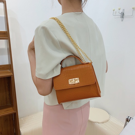 Streetwear Solid Color Square Buckle Chain Bag's discount tags