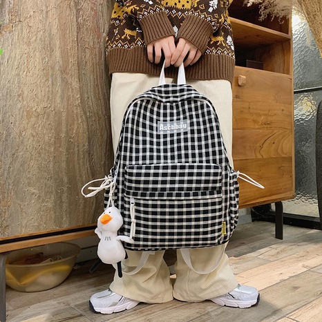 Streetwear Plaid Square Zipper Fashion Backpack's discount tags