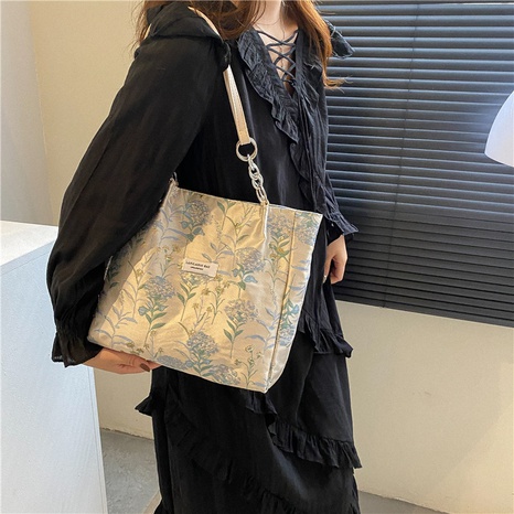 Streetwear Floral Square Magnetic Buckle Tote Bag's discount tags