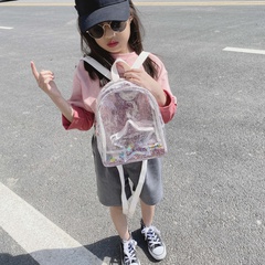 Mädchen Mittel Alle Jahreszeiten PVC Stern Mode Transparent Quadrat Reißverschluss modischer Rucksack