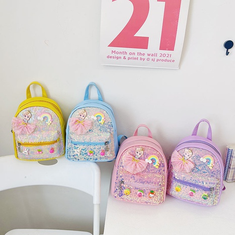 Cute Cartoon Sequins Square Zipper Functional Backpack's discount tags