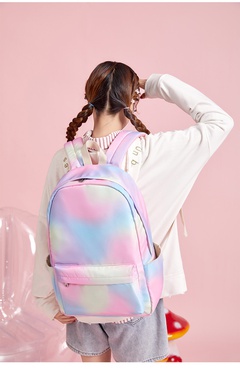 Cute Gradient Color Square Zipper Fashion Backpack