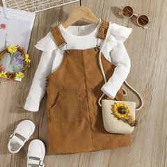 Fashion Solid Color Cotton Girls Clothing Sets