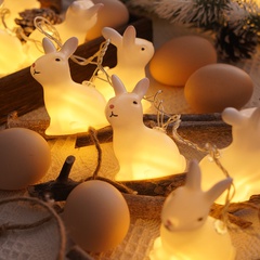 Pascua De Resurrección Lindo Conejo El Plastico Fiesta Luces De Cadena
