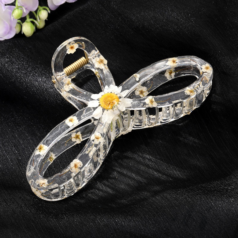 Simple Style Flower Plastic Bowknot Hollow Out Hair Claws 1 Piece