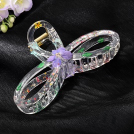 Simple Style Flower Plastic Bowknot Hollow Out Hair Claws 1 Piecepicture18