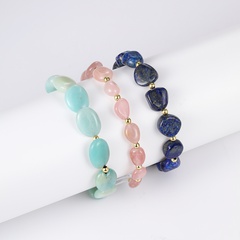Simple Style Irregular Artificial Crystal natural stone Beaded Braid Bracelets 1 Piece