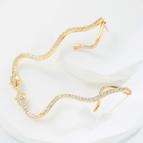 Fashion Snake Copper Earrings Inlay Zircon Copper Earrings's discount tags