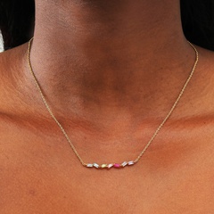 Fashion Geometric Copper Necklace Chain Zircon Copper Necklaces