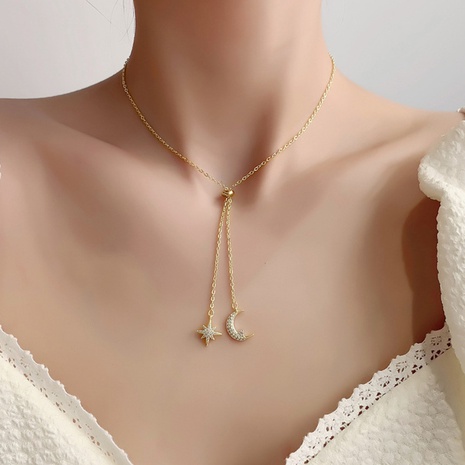 Fashion Star Copper Necklace Inlay Zircon Copper Necklaces's discount tags