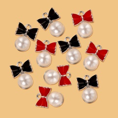 Sweet Bow Knot Alloy Plating Inlay Pearl Jewelry Accessories 1 Piece