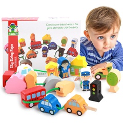 Kinder Frühen Kindheit Pädagogisches Spielzeug Neue Holz Perlen Spielzeug Großhandel DIY Holz Bausteine Spielzeug